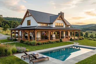 create 3d commercial house render, interior and exterior design with vr