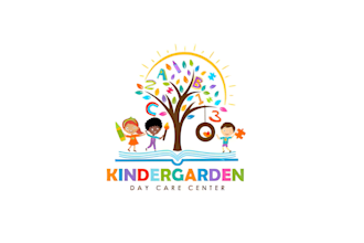 design minimalist playful daycare, kindergarten, preschool or childcare logo