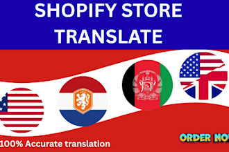 manually translate your shopify  store into english german arabic spanish