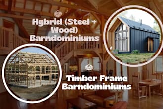 hybrid and timber frame barndominium plans for rustic modern homes