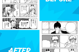 te ayudo a limpiar y redibujar el comic manga manhwa manhua que desees