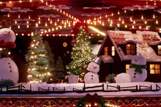 do 3d christmas animation, 3d christmas card, 3d kids animation