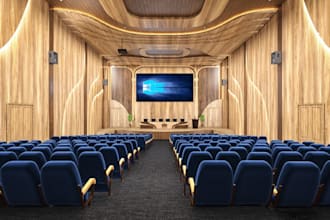 remodel 3d theatre hall,event hall,conference hall, cinema room,museum,game room