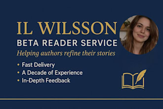 be professional beta reader and give feedback on any book
