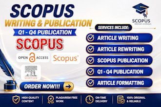 provide scopus article writing, editing and publish in q3 and q4 journals