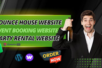 design a bounce house and party rental website with booking system