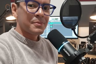 locutor profesional, creador de voces y producción de audio completa