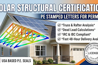 provide structural analysis and stamped letters for solar roof loads