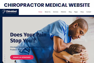 design chiropractor website chiropractic care website medical clinic website