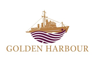 design unique golden harbor logo with unlimited revision