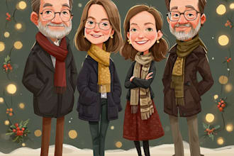 do christmas caricature card