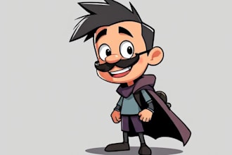 draw a vector 2d character, cartoon character