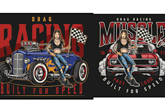design high quality racing t shirt logo design with unlimited revision