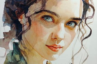 watercolor portrait painting, photo to watercolor portrait