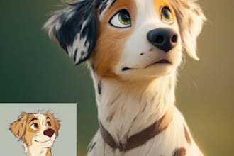 create a unique disney pet portrait