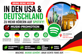 organische US amerikanische spotify musik promotion, deutsche musik promotion