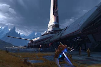 create weapon concept art for you