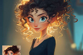 do disney style cartoon portrait