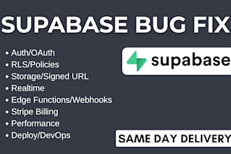 fix your supabase auth, rls, storage and edge function errors