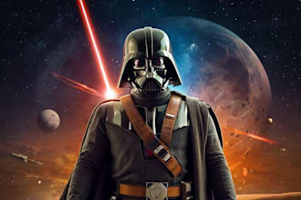 create cool artwork on the universe star wars