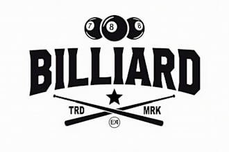 design realistic billiard logo with unlimited revision