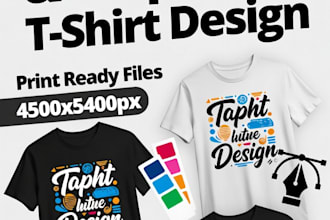 design custom typography and graphic t shirt designs for pod