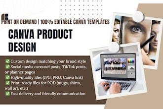 canva social media carousel, tiktok post, digital planner, print on demand, pod