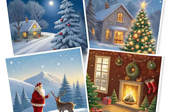 draw christmas illustrations and cards for you