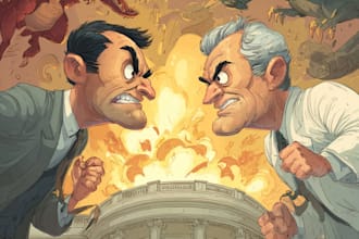 stunning digital political cartoon for political cartoon