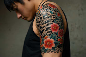 design a super artistic tattoo designs in japanese style