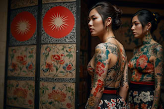 making a tattoo design in japanese style