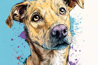 draw a stylish pet sketch in same day