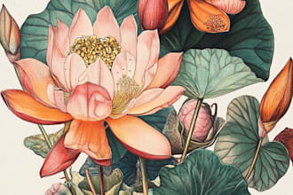 do watercolor illustration, botanical family paintings