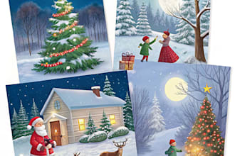 do christmas illustrations and cards for you