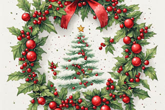 draw christmas illustrations and cards for you