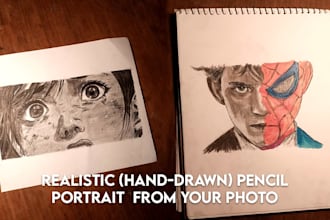 do hand drawn portrait from your photo