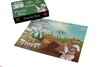 design cute cafe themed puzzle games for kids