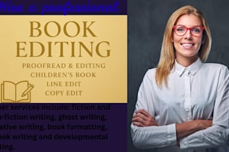 proofread edit format polish review rewrite line edit your book fiction