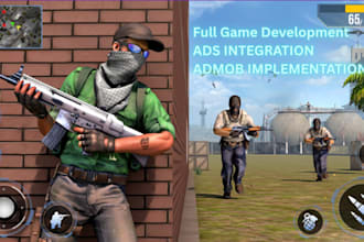 develop unity 3d action and shooting game