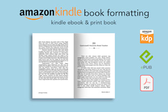 do book formatting, typesetting, book layout for KDP