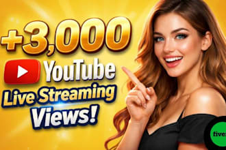 do organic youtube live stream video promotion for 3,000 views fast