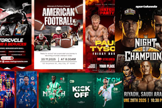 design sports posters flyers sports banners social media ads and promo graphics
