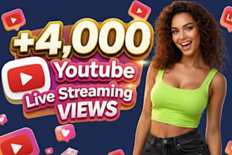 organic youtube live 4,000 views to grow your stream fast