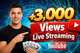 promote your youtube live video 3,000 views
