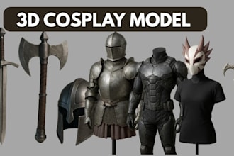 3d cosplay model wearable amor 3d weapon helmet cosplay props 3d mask and print