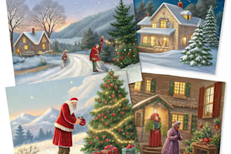 design christmas illustrations and holiday card design