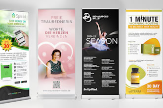create professional roll up banner, pop up, and billboard ad designs