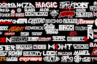 make creative dj, rap, band logo in typography style