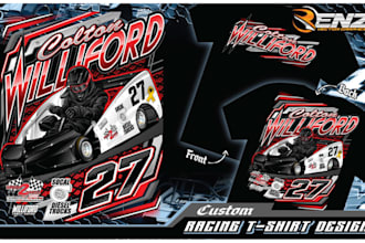 design high quality racing t shirt logo design with unlimited revision