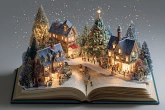 christmas book illustration, christmas children book